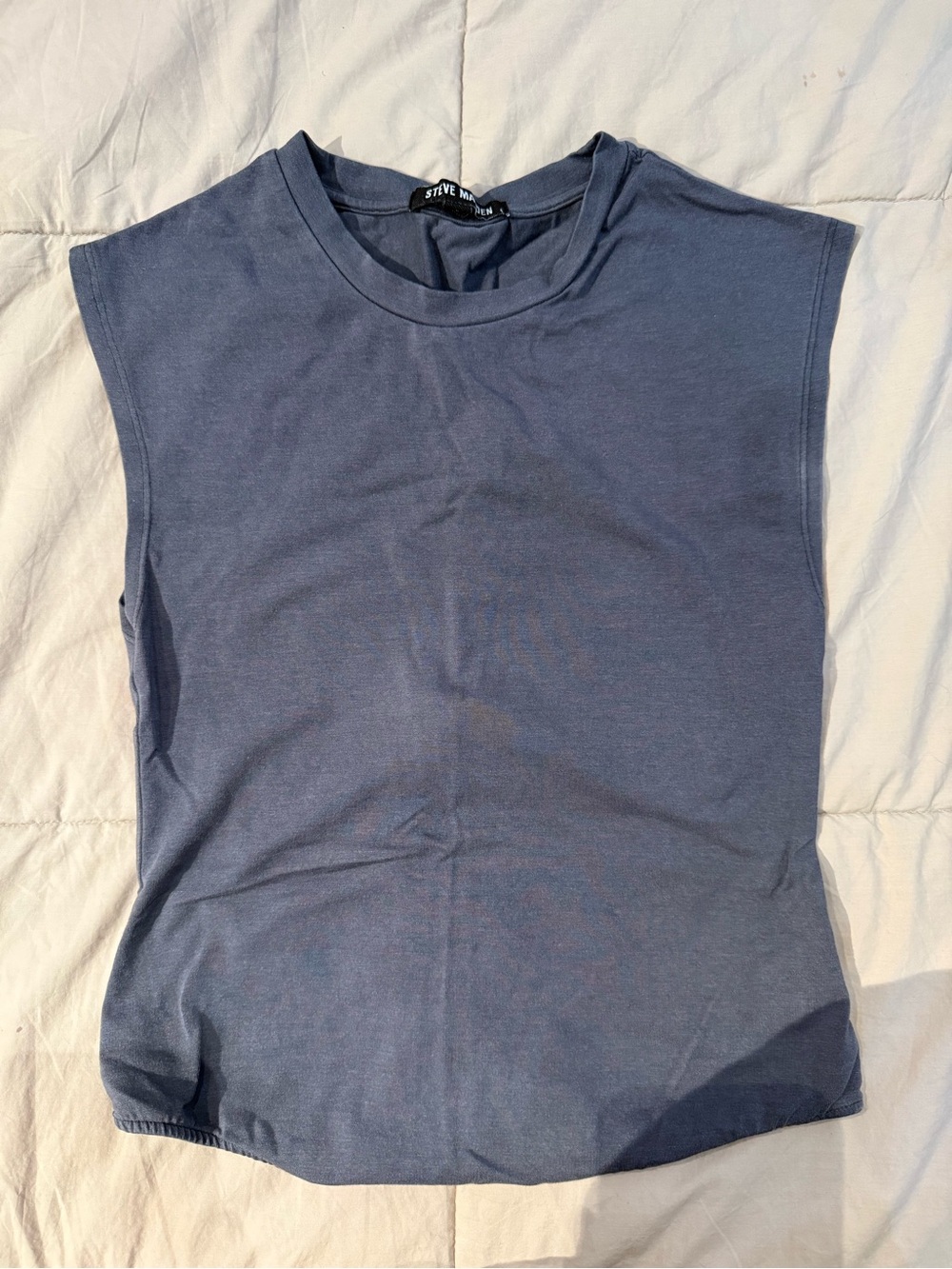 Steve Madden Sleeveless Crewneck Bodysuit - Slate Blue